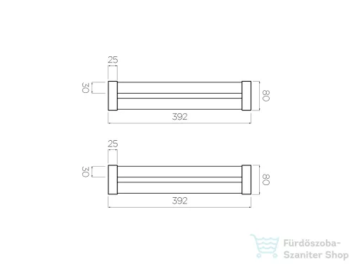 Schock szálcsiszolt fekete rozsdamentes acél edénycsepegtető szett 392 x 80 x 12 mm 629738S