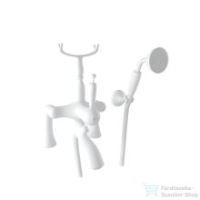   Bugnatese OXFORD peremre szerelhető Kádcsaptelep, zuhanyszettel, matt fehér színben 6304BI