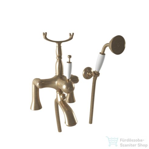 Bugnatese OXFORD peremre szerelhető Kádcsaptelep, zuhanyszettel, bronz színben 6304BR