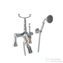   Bugnatese OXFORD peremre szerelhető kádtöltő csaptelep zuhanyszettel,króm/arany 6304CRDO