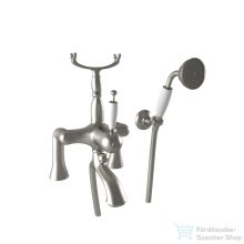   Bugnatese OXFORD peremre szerelhető Kádcsaptelep, zuhanyszettel, szálcsiszolt nikkel színben 6304NS