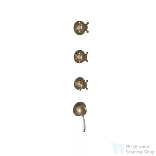 Bugnatese OXFORD Fal alatti 3 állású zuhanyváltó csempeszeleppel matt bronz színben 6307BO