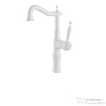   Bugnatese OXFORD magasított mosdó csaptelep, automata leeresztővel, matt fehér 6317BI