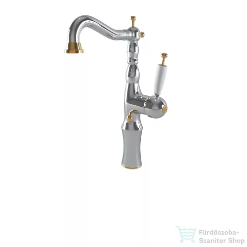 Bugnatese OXFORD magasított mosdó csaptelep leeresztő nélkül,króm/arany 6317SCRDO