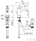 Bugnatese OXFORD alacsony bidet csaptelep automata leeresztővel,matt fekete 6319NE