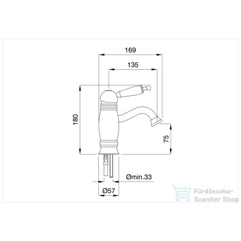 Bugnatese OXFORD mosdó csaptelep leeresztő nélkül, matt fekete színben 6319SNE