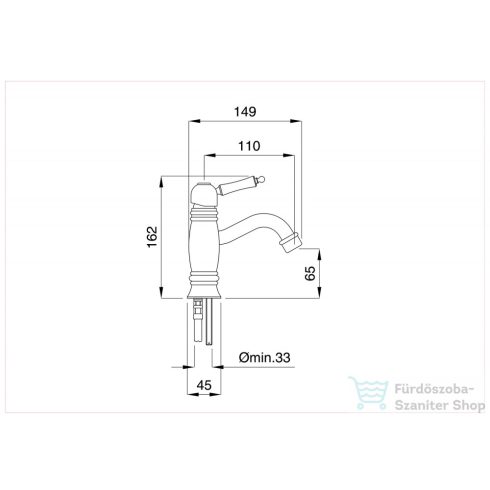 Bugnatese OXFORD Alacsony mosdó csaptelep, leeresztő nélkül, réz 6328RA