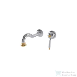   Bugnatese OXFORD falsík alatti mosdócsaptelep 19 cm-es kifolyóval,click-clack leeresztővel,króm/arany 6345SCCRDO