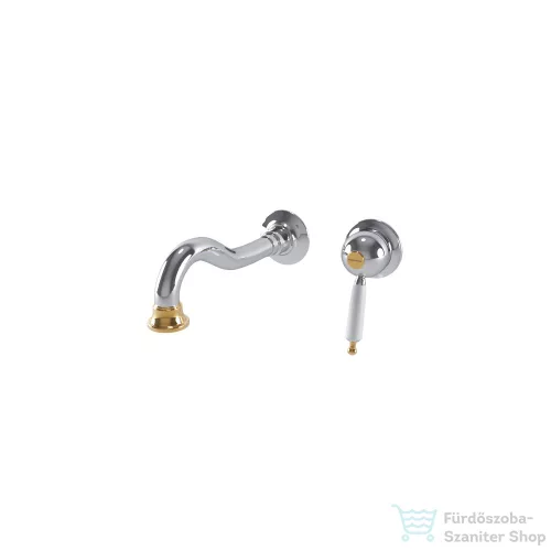 Bugnatese OXFORD falsík alatti mosdócsaptelep 19 cm-es kifolyóval,click-clack leeresztővel,króm/arany 6345SCCRDO
