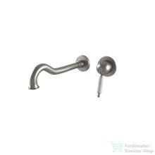   Bugnatese OXFORD Fali mosdócsaptelep 23 cm-es kifolyóval szálcsiszolt nikkel színben, leeresztő nélkül,  6346NS