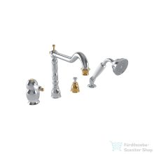   Bugnatese OXFORD peremre szerelhető 4 üléses kádtöltő csaptelep,króm/arany 6355CRDO