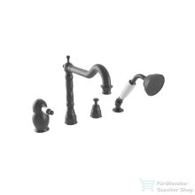   Bugnatese OXFORD Peremre szerelt, 4 üléses kádcsaptelep, matt fekete színben 6355NE