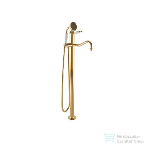 Bugnatese OXFORD szabadon álló kádtöltő csaptelep zuhanyszettel,belső egységgel,arany 6360DO