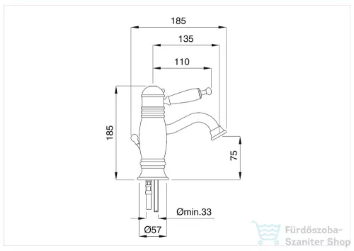Bugnatese OXFORD termosztátos mosdó csaptelep automata leeresztővel,szálcsiszolt nikkel 6362NS
