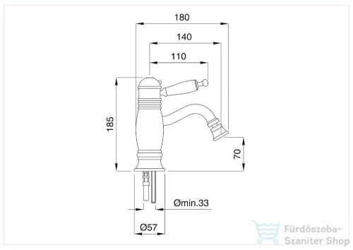 Bugnatese OXFORD termosztátos bidet csaptelep automata leeresztővel,rame 6363RA