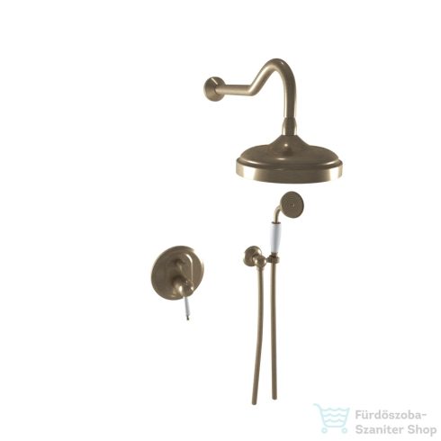 Bugnatese OXFORD termsztátos falsík alatti zuhanyrendszer 20 cm-es fejzuhannyal,kézizuhannyal,bronz 6364BR
