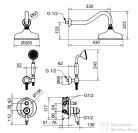 Bugnatese OXFORD termsztátos falsík alatti zuhanyrendszer 20 cm-es fejzuhannyal,kézizuhannyal,króm/arany 6364CRDO