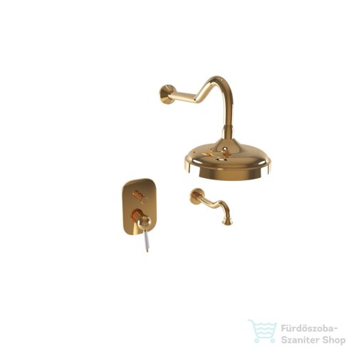 Bugnatese OXFORD falsík alatti zuhanyrendszer 20 cm-es fejzuhannyal,kádkifolyóval,arany 6369DO