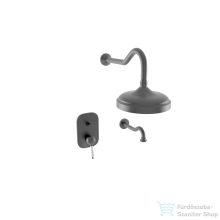   Bugnatese OXFORD falsík alatti zuhanyrendszer 20 cm-es fejzuhannyal,kádkifolyóval,matt fekete 6369NE