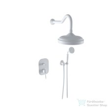   Bugnatese OXFORD falsík alatti zuhanyrendszer 20 cm-es fejzuhannyal,zuhanyszettel,belső egységgel,matt fehér 6374BI