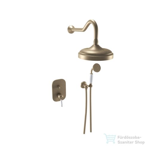Bugnatese OXFORD falsík alatti zuhanyrendszer 20 cm-es fejzuhannyal,zuhanyszettel,belső egységgel,matt bronz 6374BO