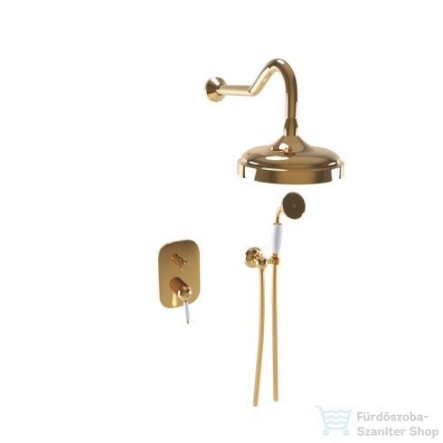 Bugnatese OXFORD falsík alatti zuhanyrendszer 20 cm-es fejzuhannyal,zuhanyszettel,belső egységgel,arany 6374DO