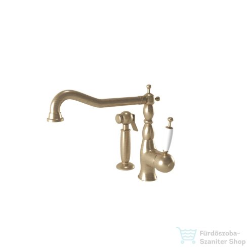 Bugnatese OXFORD álló mosogató csaptelep kihúzható zuhanyfejes szettel,bronz 6384BR
