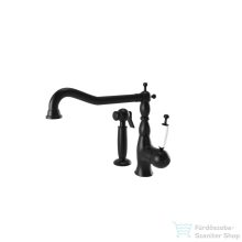   Bugnatese OXFORD álló mosogató csaptelep kihúzható zuhanyfejes szettel,matt fekete 6384NE