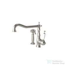   Bugnatese OXFORD álló mosogató csaptelep kihúzható zuhanyfejes szettel,szálcsiszolt nikkel 6384NS