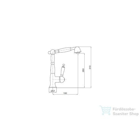 Bugnatese Oxford kihúzható fejes mosogató csaptelep,rame 6388RA
