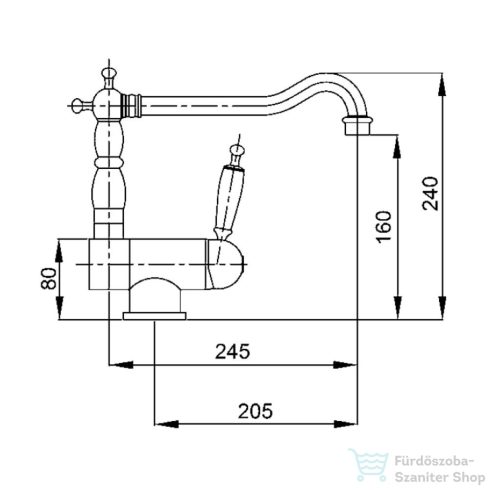 Bugnatese OXFORD lehajtható mosogató csaptelep,bronz 6396BR
