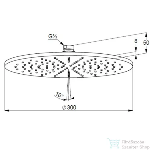 Kludi A-QA fejzuhany 300 mm, króm 6433005-00WR9