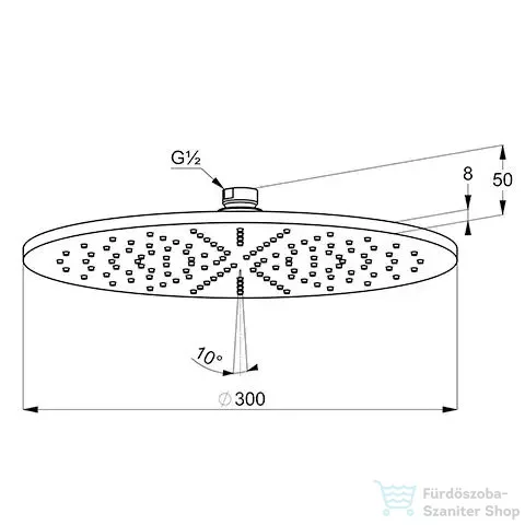 Kludi A-QA fejzuhany NA 15 300 mm, szálcsiszolt nikkel 64330N5-00