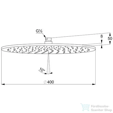 Kludi A-QA fejzuhany 400 mm, szálcsiszolt arany 64340N0-00