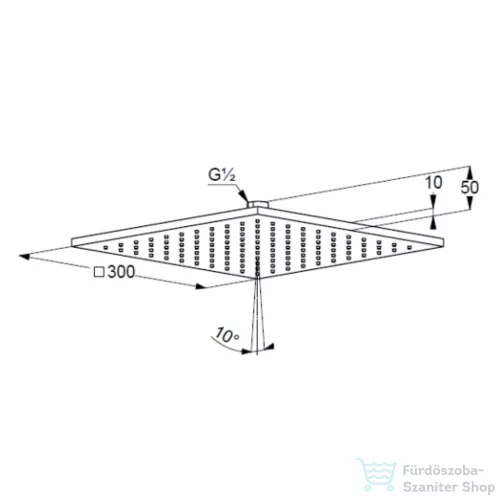 Kludi A-QA fejzuhany 300*300 mm, króm 6443005-00WR9