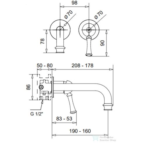 Bugnatese DENVER falsík alatti mosdó csaptelep 19 cm-es kifolyóval,leeresztő nélkül,króm 6451CR