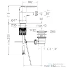 RamonSoler YPSILON PLUS bidé csaptelep, műanyag automata leeresztővel, króm 64B308539