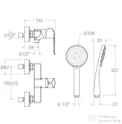 RamonSoler YPSILON PLUS zuhany csaptelep zuhanyszettel, króm 64D308676