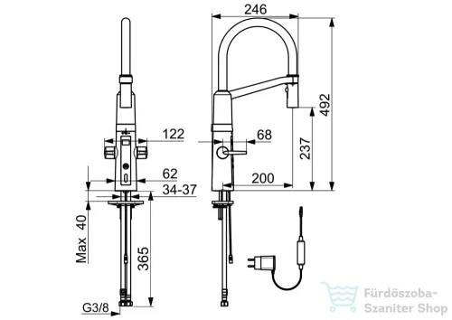 Hansa Hansafit Semi Pro Hybrid elekromos mosogató csaptelep,230/5V,króm 65252213