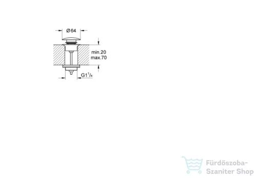 Grohe leeresztő szett push-open (túlfolyós mosdókagylóhoz),Hard Graphite 65807A00