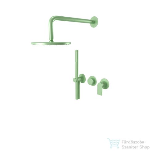 Bugnatese Simple falsík alatti komplett zuhanyrendszer 22,5 cm-es esőztetővel,belső egységgel,zuhanyszettel,pasztell zöld 6601HVP