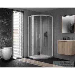   Kolpa San VENUS R 90x90 cm-es, íves, tolóajtós zuhanykabin chinchilla üveggel, fehér 660480
