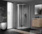 Kolpa San VENUS R 90x90 cm-es, íves, tolóajtós zuhanykabin chinchilla üveggel, króm 660490