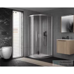   Kolpa San VENUS R 90x90 cm-es, íves, tolóajtós zuhanykabin chinchilla üveggel, króm 660490