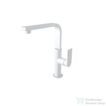   Bugnatese SIMPLE magasított mosdó csaptelep, automata leeresztővel,matt fehér 6618BI