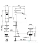 Bugnatese SIMPLE bidet csaptelep automata leeresztővel,PVD fényes rame 6623PR