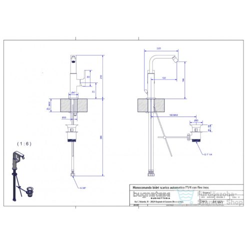 Bugnatese SIMPLE bidet csaptelep szálcsiszolt nikkel színben 6625NS