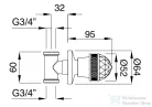 Bugnatese AXO Fire csempeszelep 3/4" csatlakozással,króm 662FCR