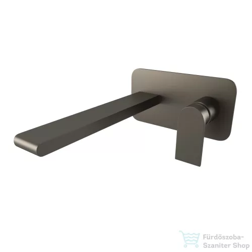 Bugnatese SIMPLE Fali mosdó csaptelep 21 cm kifolyóval grafit fekete színben, leeresztő nélkül,  6647GF