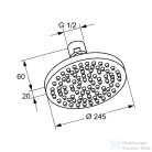 Kludi A-QA fejzuhany 250 mm, króm 6651105-00